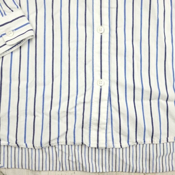 Madewell Women Blue/White Striped Long Sleeve Regular Fit Button Down Shirt XS - Picture 3 of 9